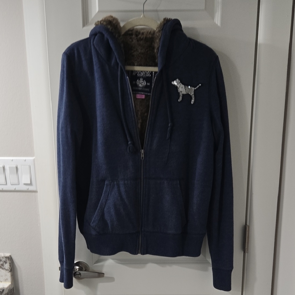 Victoria's Secret Navy Teddy Jacket